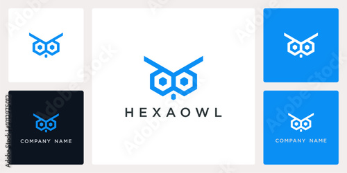 Vector abstract of hexagon owl logo and icon template, can be used in various media easily, editable