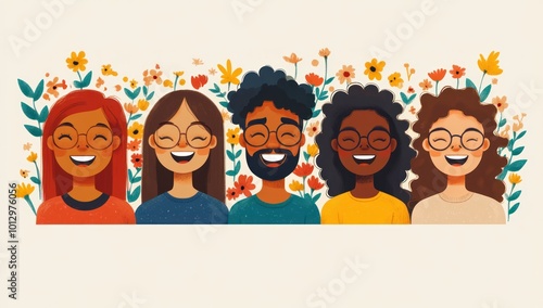 Wallpaper Mural Smiling People, Diversity Illustration Torontodigital.ca