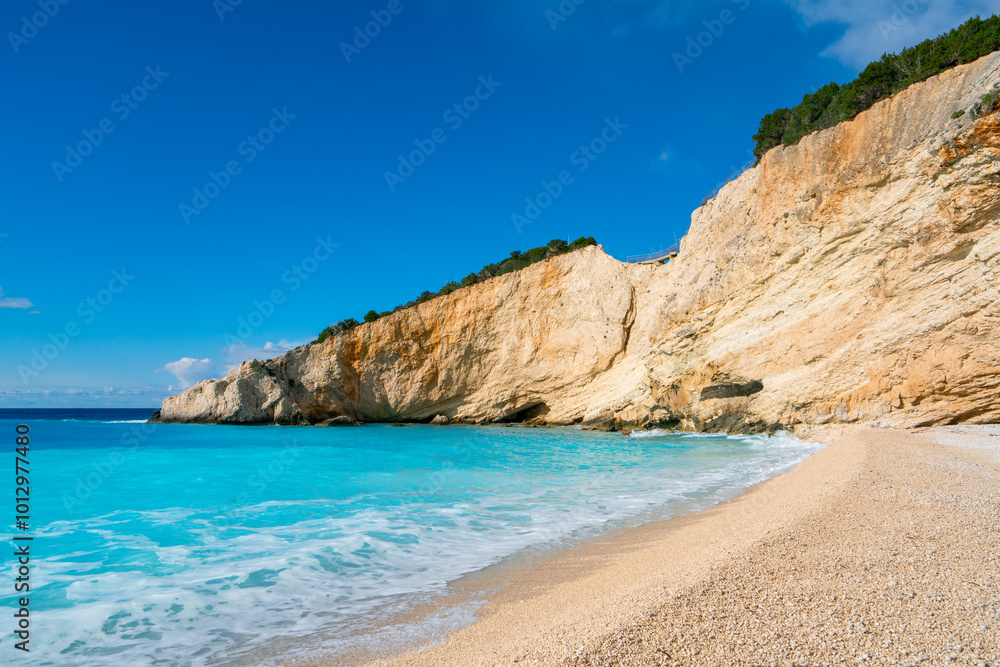 Porto Katsiki paradise beach with turquoise water in Lefkada island Porto Katsiki paradise beach with turquoise water in Lefkada island