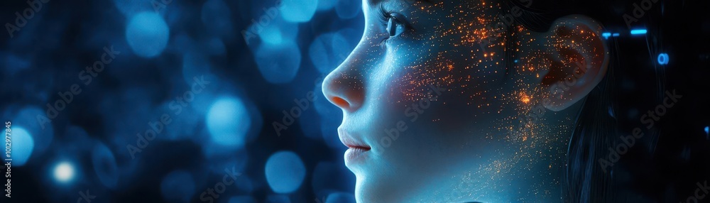 AI assistant displayed as a holographic figure, futuristic AI, digital interaction AI assistant displayed as a holographic figure, futuristic AI, digital interaction