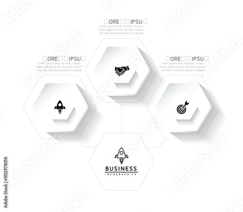 Vector infographic business presentation template connected with 3 options