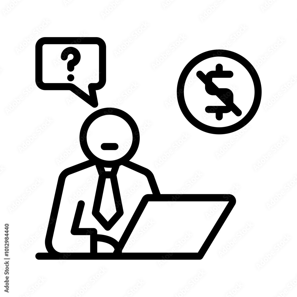 Vector black line icon for Free consultation Vector black line icon for Free consultation