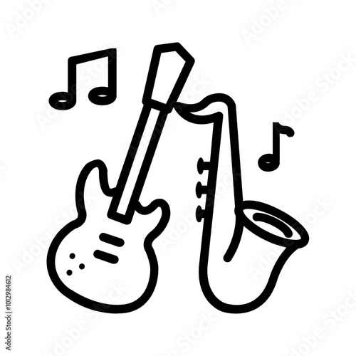 Vector black line icon for Instrumental 