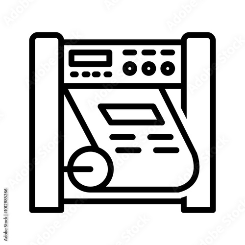 Vector black line icon for Printing house