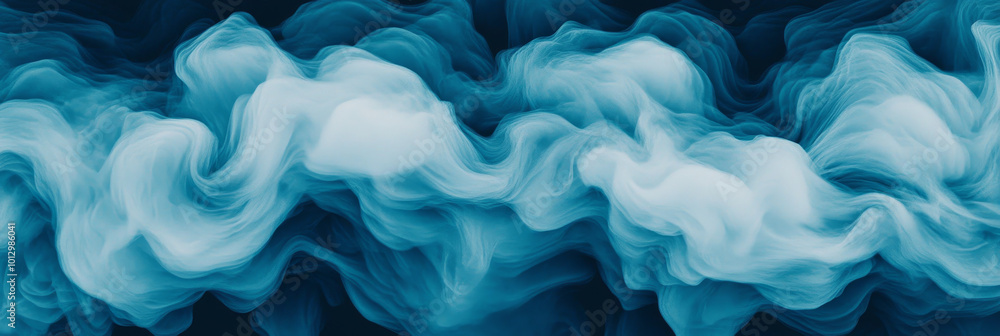 Obraz premium Abstract blue and white smoke-like design