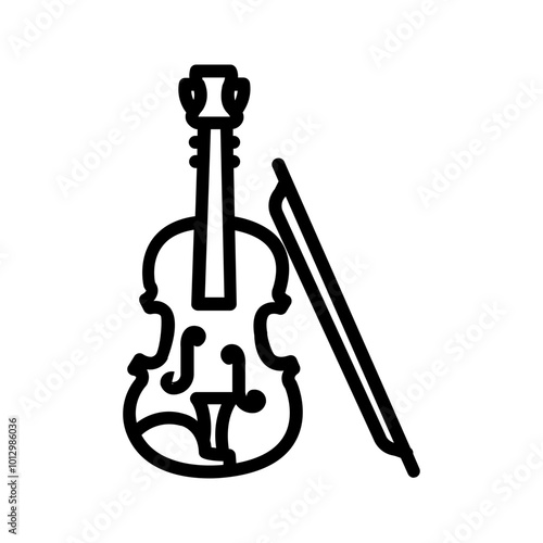 Vector black line icon for Acoustic