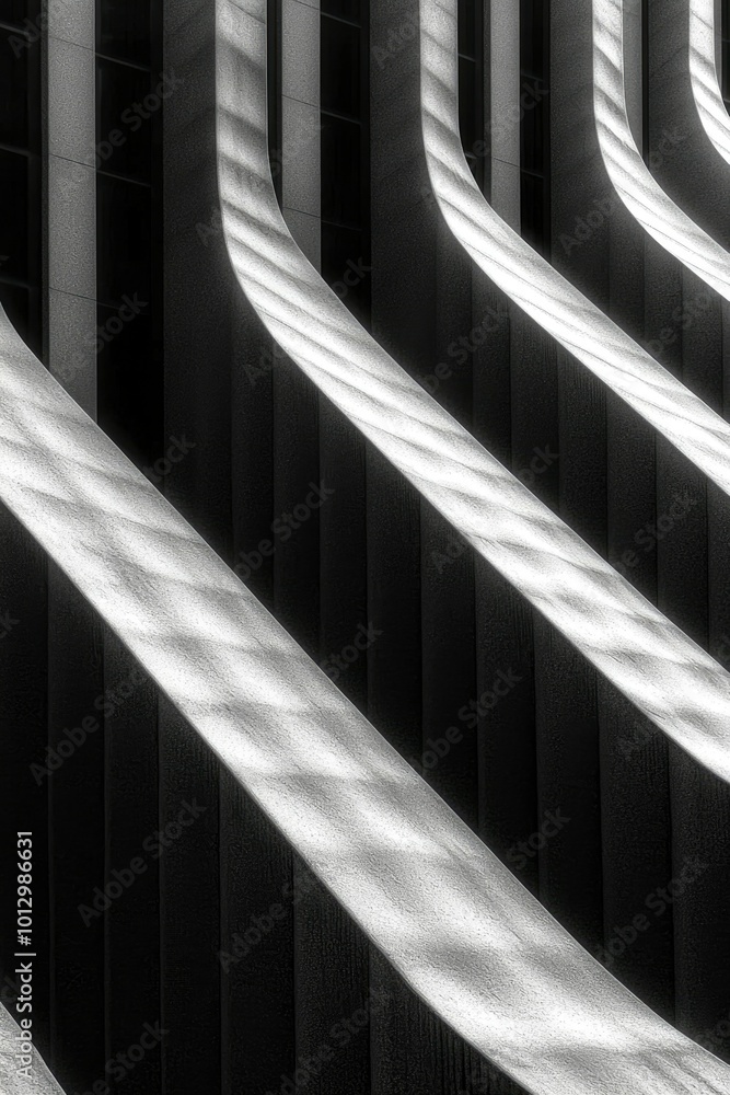 Fototapeta premium Abstract Architecture with Curved Lines and Shadows