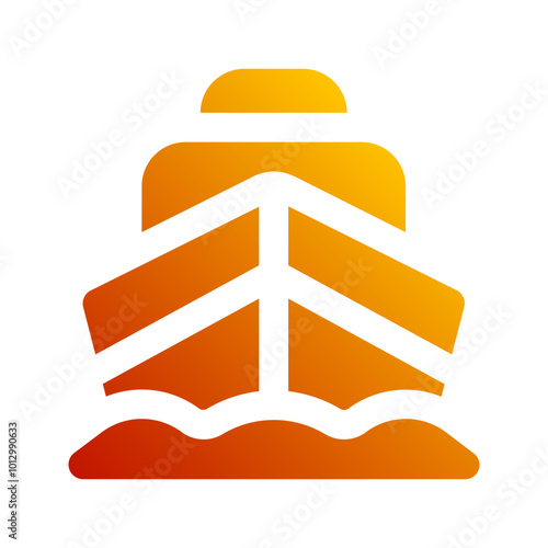 ferry boat gradient icon