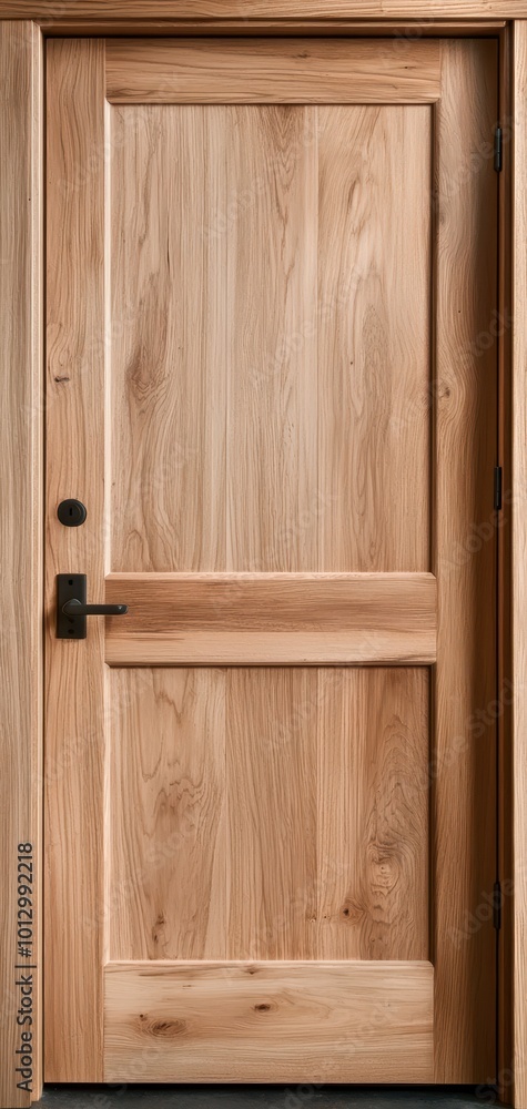 Wooden door with natural grain design, isolated on white background. Wooden door with natural grain design, isolated on white background.