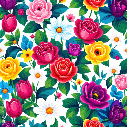 seamless pattern with roses 