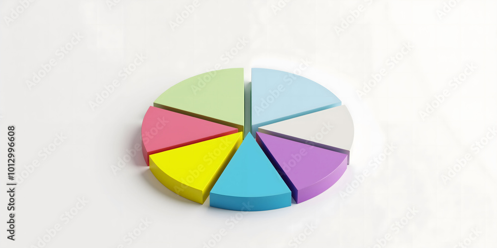 Fototapeta premium Colorful pie chart representing data analysis and statistics
