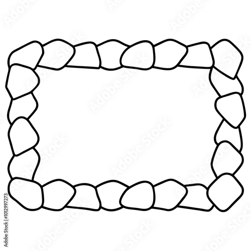 rectangular rocks border outline coloring book page line art drawing photo