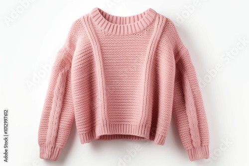 Female pink pullover isolated on white background. Generative ai