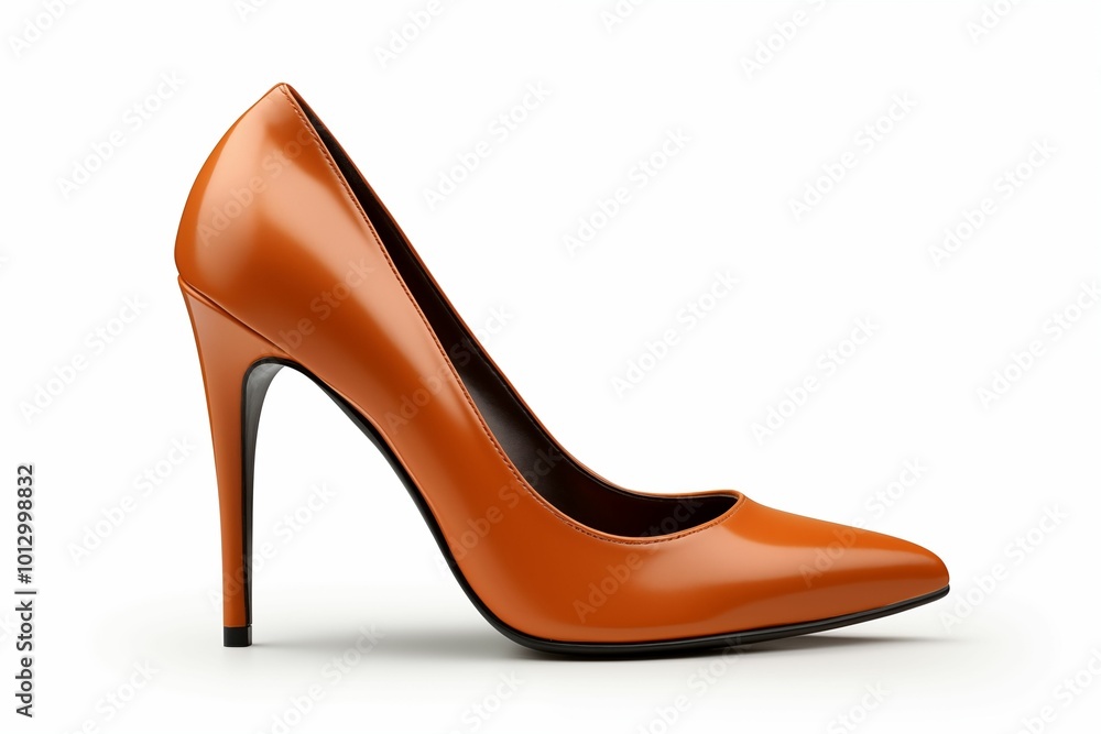Brown high heels isolated on white background. Generative ai Brown high heels isolated on white background. Generative ai