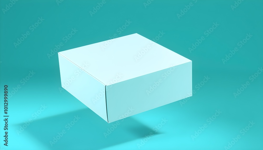 Packaging Box, Cyan Background Packaging Box, Cyan Background