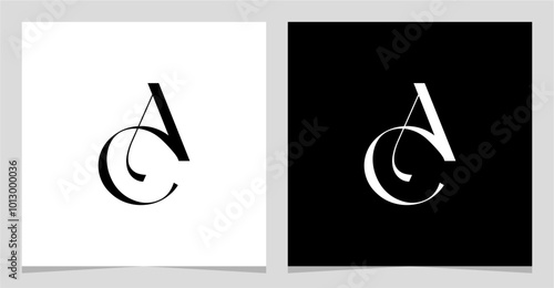 AC CA A C Letter Minimalist Logo Element Vector , Initial Logo for Brand Company photo