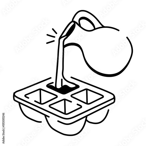 A doodle style icon of chocolate mold 

