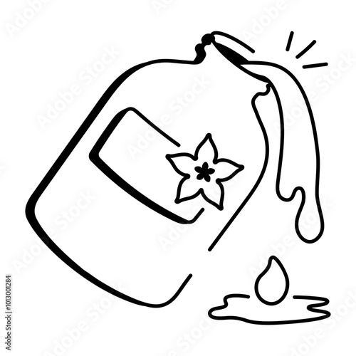 A doodle style icon of vanilla extract 

