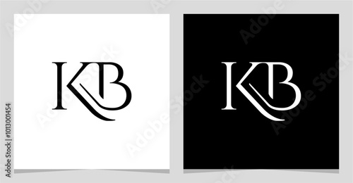 KB BK K B Letter Abstract Logo Vector , Initial Logo for Brand Company , Lettering Font Logo Monogram Element Vector photo