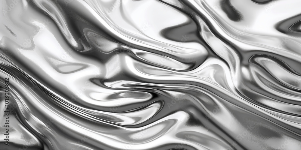 Fototapeta premium Abstract silver liquid metal background