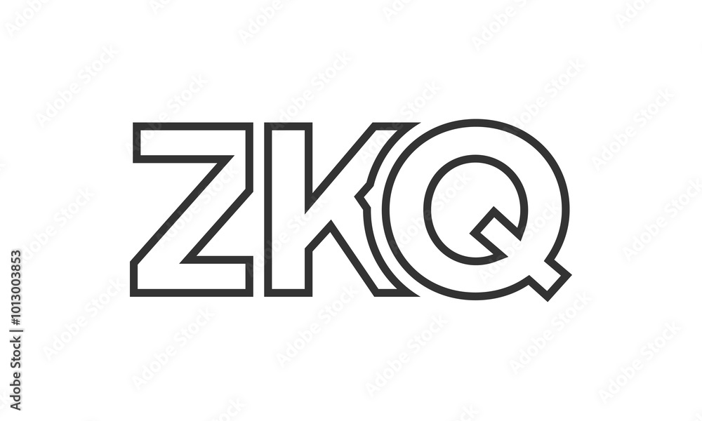 ZKQ logo design template with strong and modern bold text. Initial based vector logotype featuring simple and minimal typography. Trendy company identity. ZKQ logo design template with strong and modern bold text. Initial based vector logotype featuring simple and minimal typography. Trendy company identity.