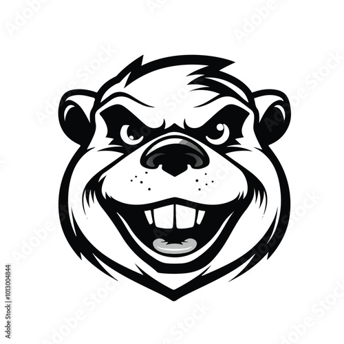 Galon Funny Logo Mascot Thicker Outline White Background Black and White Color