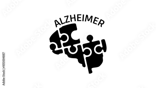 alzheimer emblem, black isolated silhouette