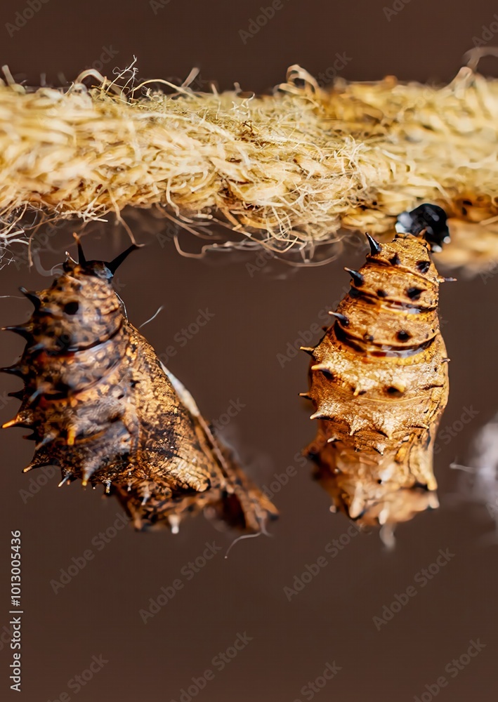 Larvae in symbiosis with the butterfly