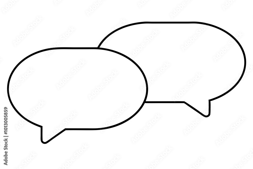 Overlapping Speech Bubbles in Vector Art for Minimalist Communication Design
