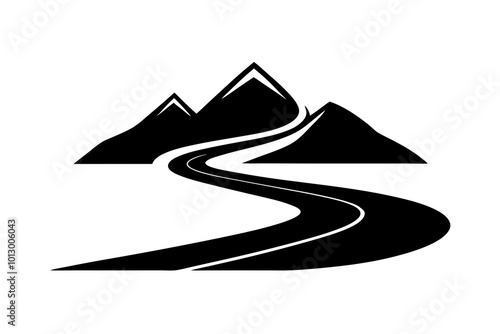 Vector Illustration of Minimalist Mountain Peaks Featuring Sharp Clean Lines for Art Lovers
