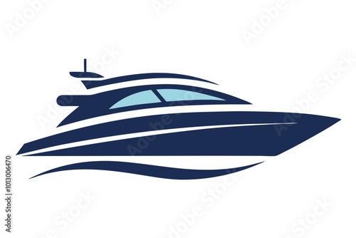 Chic Yacht Icon with Sleek Hull Vector Artwork Ideal for Sailing Enthusiasts





