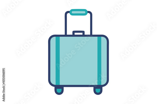 Minimalist Vector Illustration of a Sleek Suitcase Icon with Clean Lines 