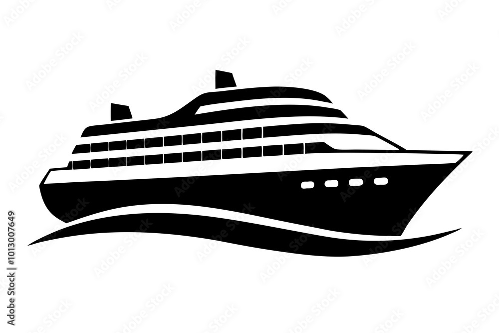 A Side View of a Cruise Ship with a Clean Smooth Vector Illustration of Luxury Sailing
A Side View of a Cruise Ship with a Clean Smooth Vector Illustration of Luxury Sailing
