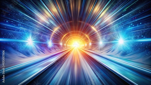 Abstract futuristic tunnel with high speed motion blur