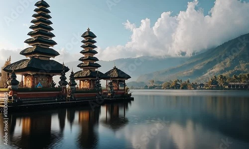 buddhist temple in the mountains photo