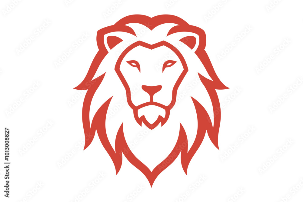 Obraz premium A Stunning Minimalist Lion Vector Art Piece Focusing on Essential Features 