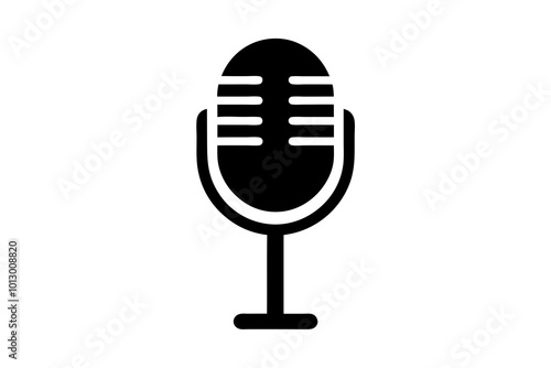 Stylish Thin Microphone Icon Vector Illustration Ideal for Elegant Branding Solutions 