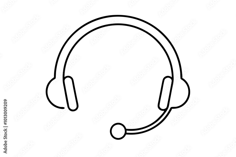 Sleek Vector Illustration of a Minimalist Headset Icon Featuring Thin Curved Lines
Sleek Vector Illustration of a Minimalist Headset Icon Featuring Thin Curved Lines