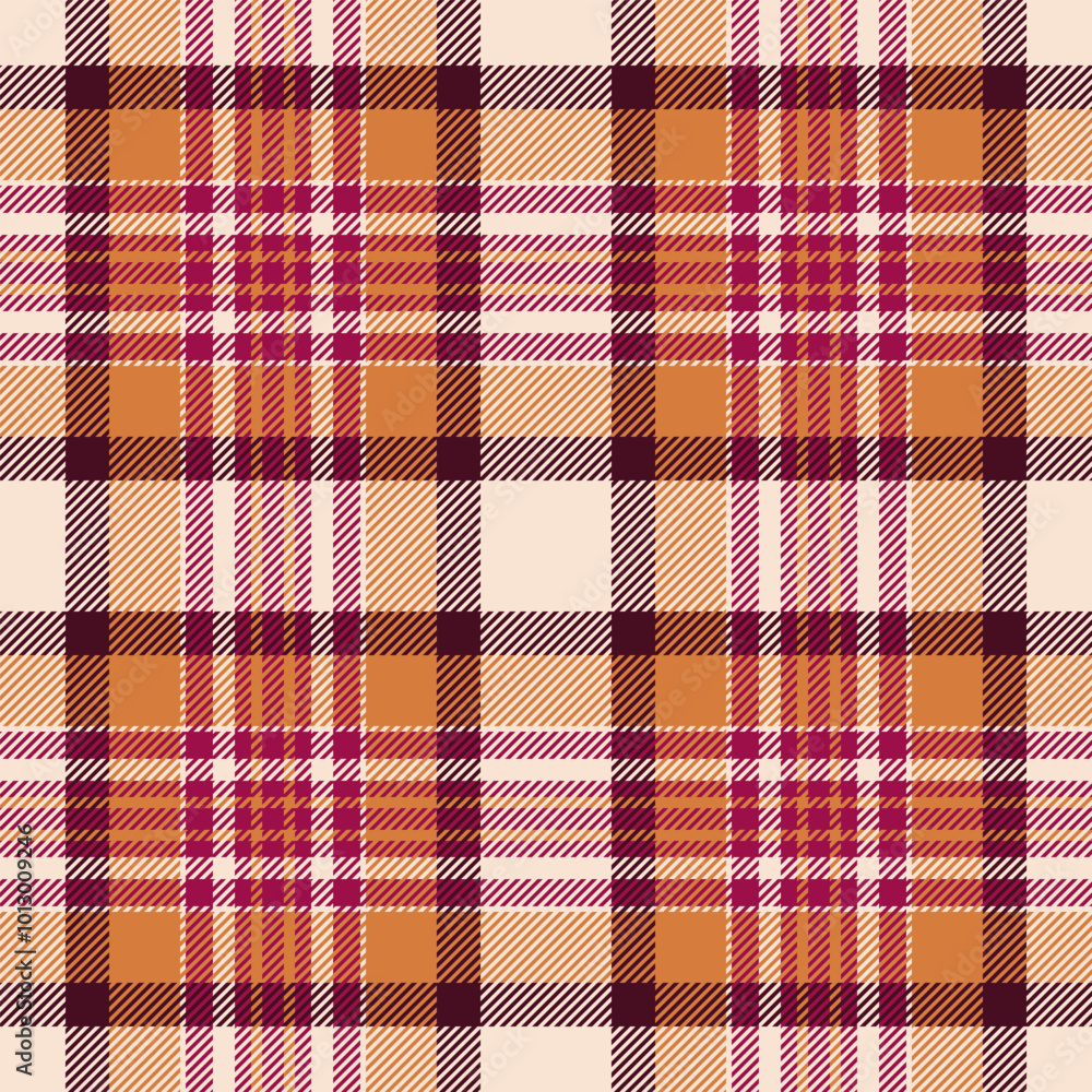 1950s plaid vector tartan, endless background seamless fabric. Outfit texture textile pattern check in light and orange colors. 1950s plaid vector tartan, endless background seamless fabric. Outfit texture textile pattern check in light and orange colors.