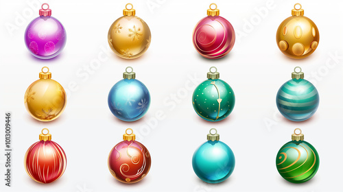 set of christmas ornaments