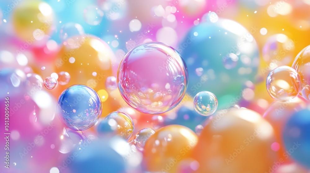 Multicolored shiny bubbles and balls Multicolored shiny bubbles and balls