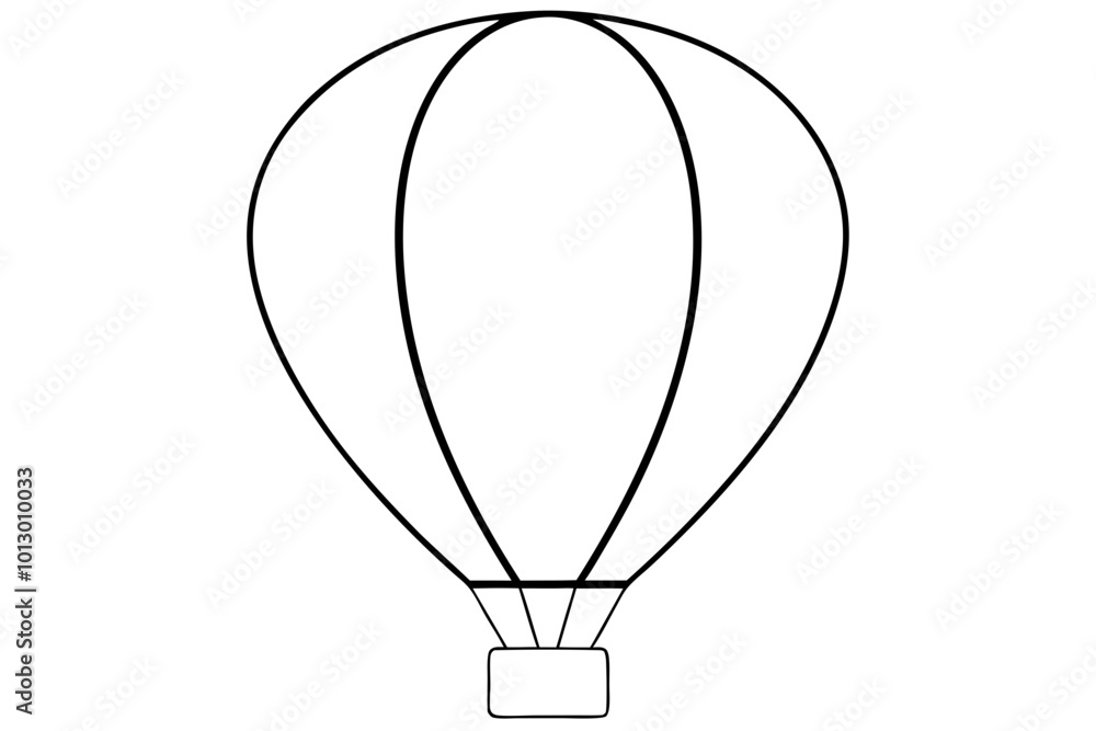 Obraz premium Elegant Clean Oval Shaped Hot Air Balloon Vector Design Perfect for Travel Themes 