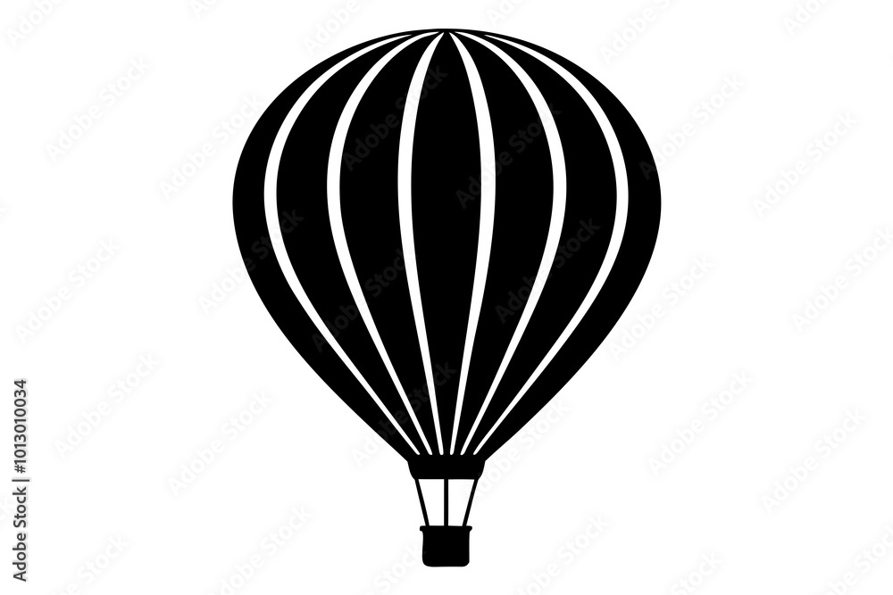 Obraz premium Stunning Vector Illustration of a Hot Air Balloon with a Smooth Oval Shape in the Sky