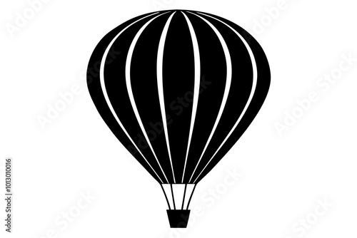 Vibrant Vector Illustration of a Sleek Oval Hot Air Balloon Floating High Above
