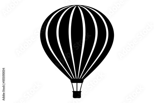 Stunning Vector Illustration of a Hot Air Balloon with a Smooth Oval Shape in the Sky





