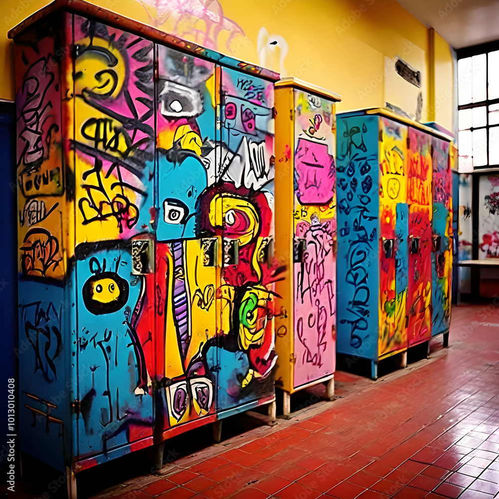 Obraz premium School locker illustrations