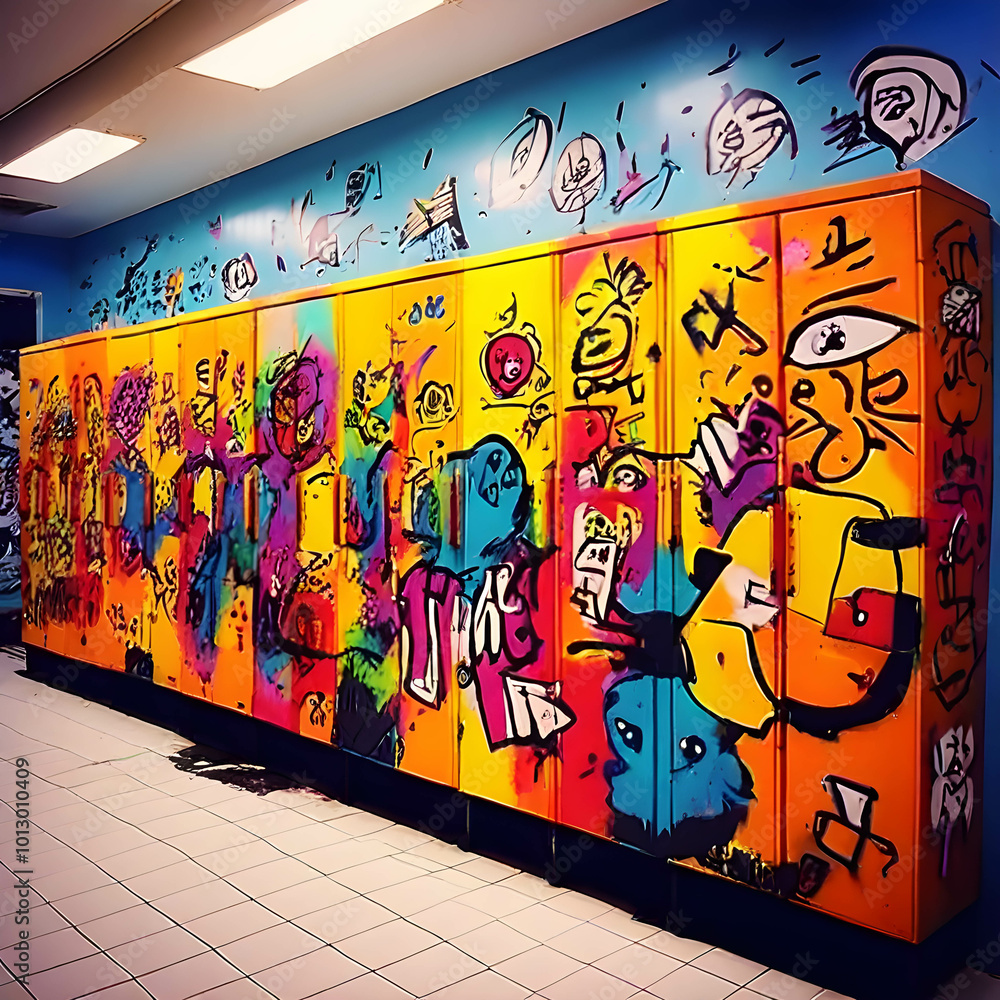 Naklejka premium School locker illustrations