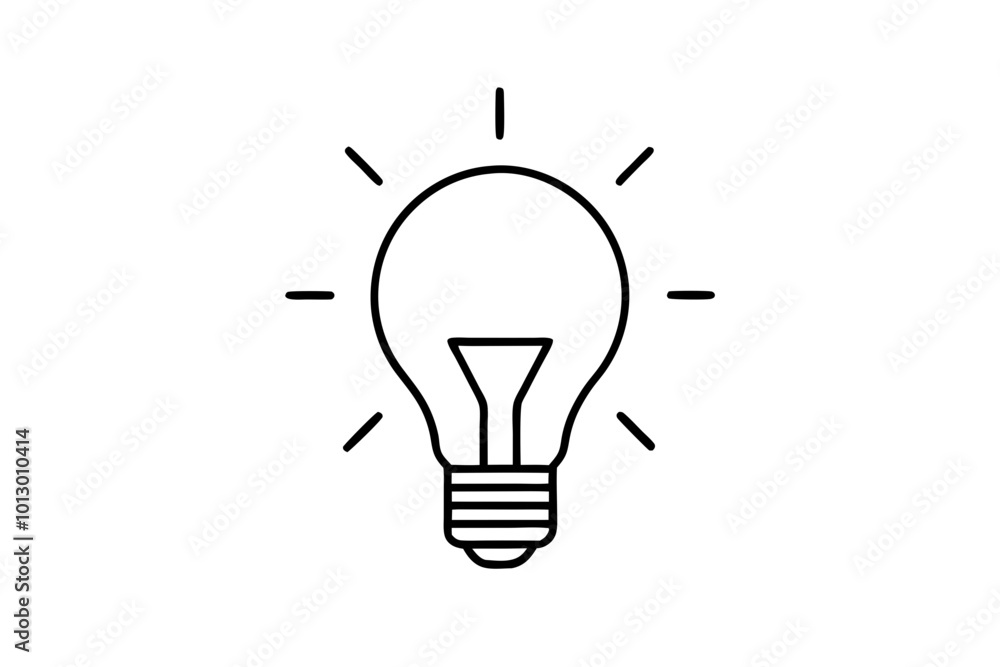Vector Illustration Featuring a Sleek Linear Lightbulb Icon Symbolizing Innovation
Vector Illustration Featuring a Sleek Linear Lightbulb Icon Symbolizing Innovation