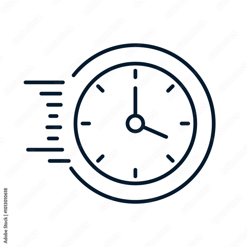 Hours, speed. Concept of quick response, reaction. Vector icon isolated on white background. Hours, speed. Concept of quick response, reaction. Vector icon isolated on white background.