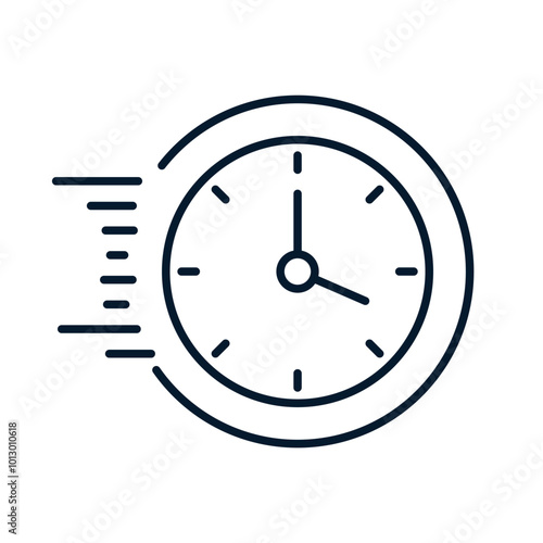 Hours, speed. Concept of quick response, reaction. Vector icon isolated on white background.